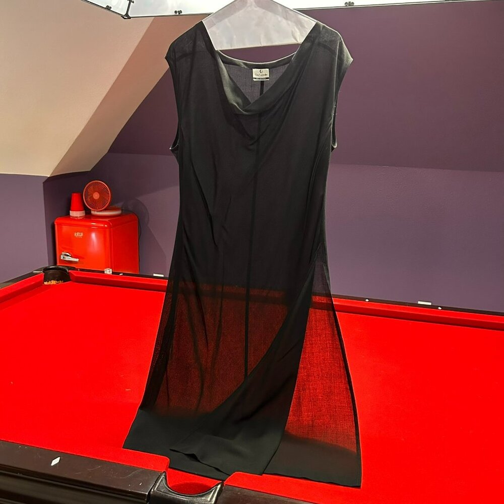 Guy Laroche Paris Collection Sheer Black 2-Piece Tunic & Pants Set Size 10